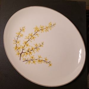 Vintage Yellow Floral Serving Platter